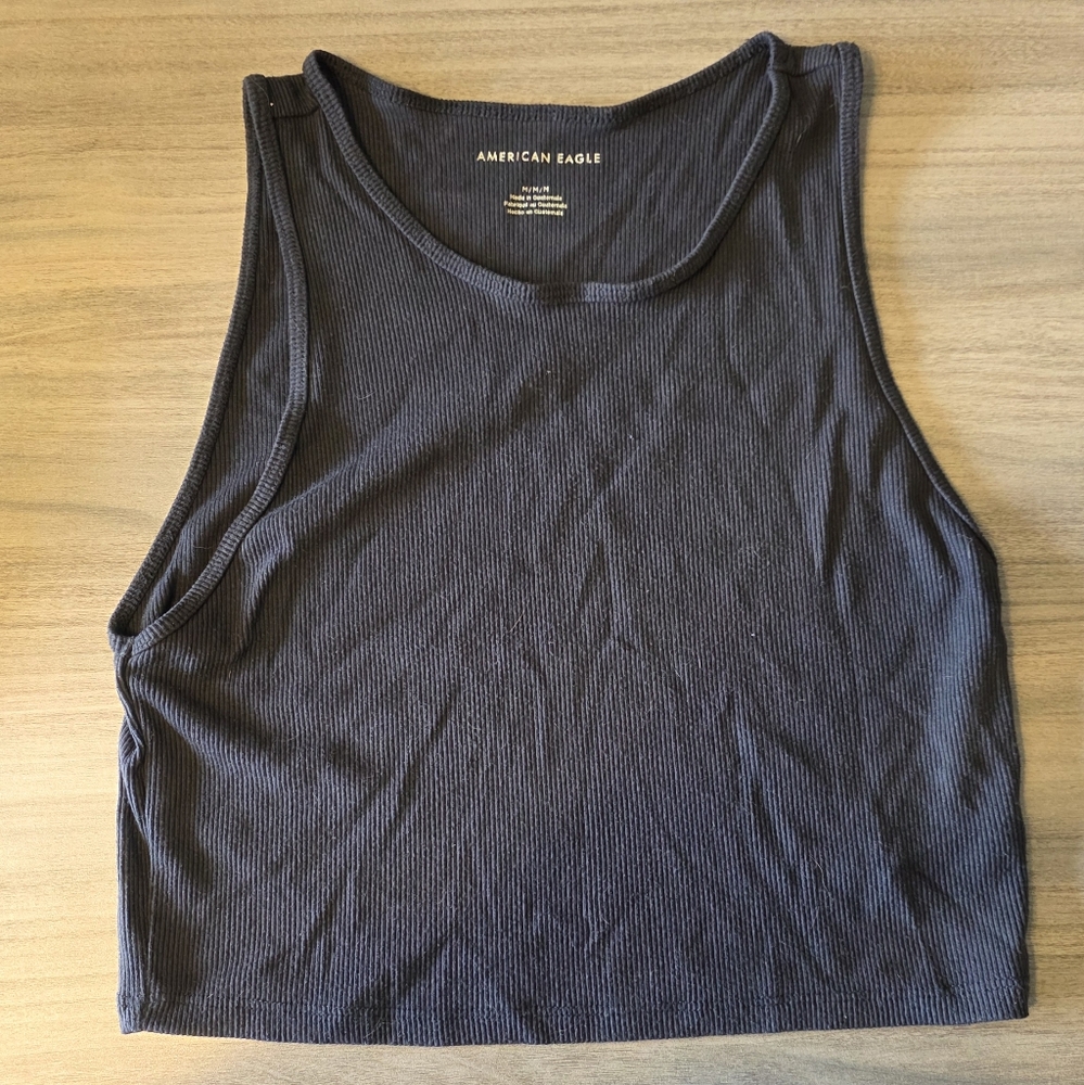 AE Soft & Sexy Crop Tank Gray Medium